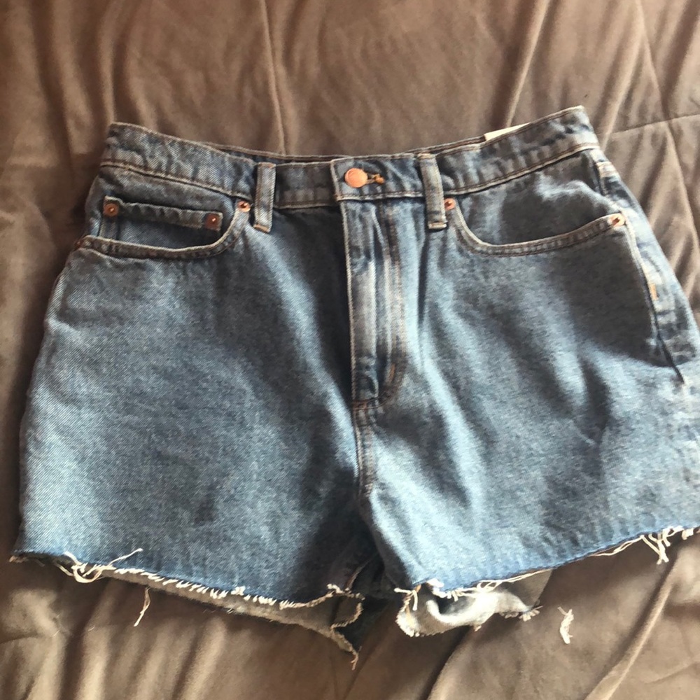 Pink High Waisted Cutoff Jean Shorts
